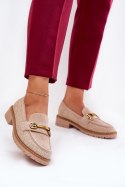 Mokasyny Model Seffolia J1801 Beige 
