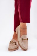 Mokasyny Model Seffolia J1801 Beige 