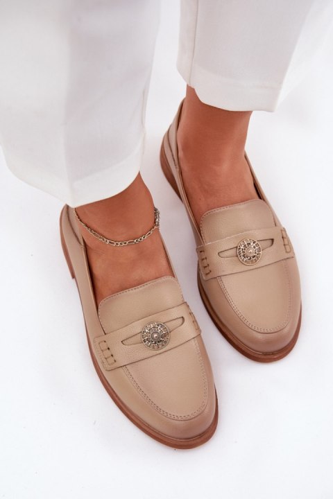 Mokasyny Model Vinceza 18100 Beige Mokasyny Model Vinceza 18100 Beige