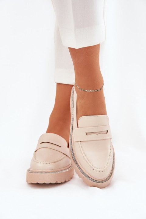 Mokasyny Model Wilamla 100-368 Beige Zamsz Mokasyny Model Wilamla 100-368 Beige Zamsz