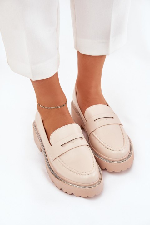 Mokasyny Model Wilamla 100-368 Beige Zamsz Mokasyny Model Wilamla 100-368 Beige Zamsz