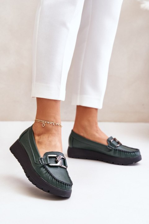 Mokasyny Model Zazoo 10141 Dark Green Mokasyny Model Zazoo 10141 Dark Green