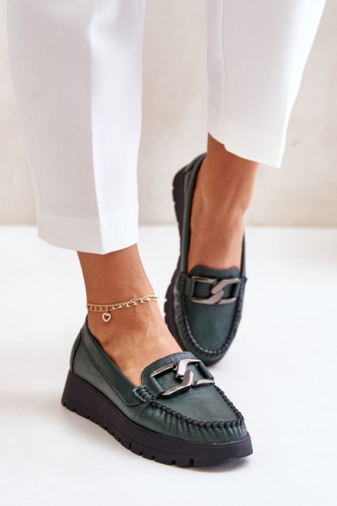 Mokasyny Model Zazoo 10141 Dark Green Mokasyny Model Zazoo 10141 Dark Green
