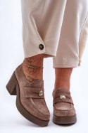 Półbuty Model Dunadia 20148 Beige Zamsz 