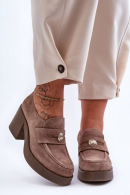 Półbuty Model Dunadia 20148 Beige Zamsz 