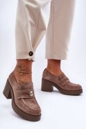 Półbuty Model Dunadia 20148 Beige Zamsz 
