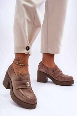 Półbuty Model Dunadia 20148 Beige Zamsz 