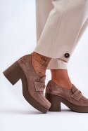 Półbuty Model Dunadia 20148 Beige Zamsz 