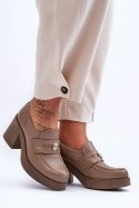 Półbuty Model Dunadia 20148 Dark Beige Skóra 