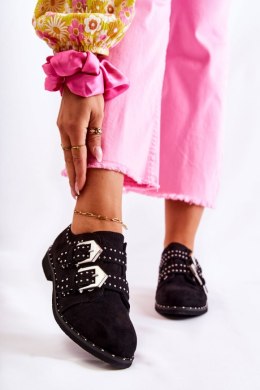 Półbuty Model Lu Boo XW37311 Black Zamsz 