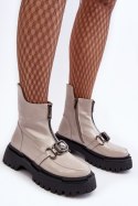 Botki Model DA MR870-94 Light Grey lakier 