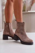 Botki Model Meriluna YK39P Dark Beige 