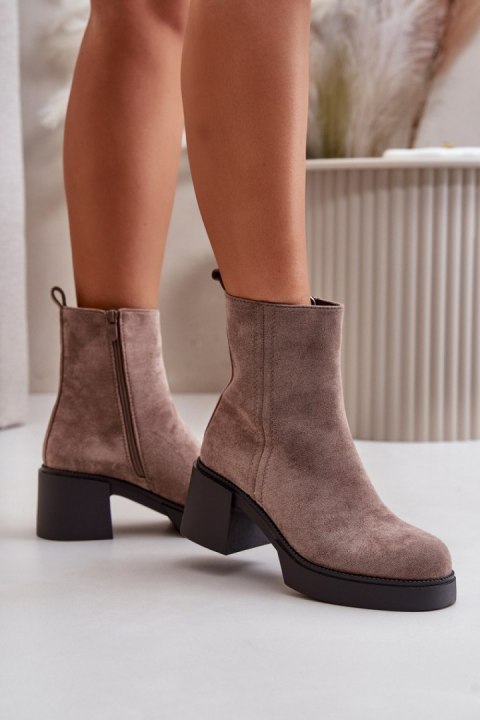 Botki Model Meriluna YK39P Dark Beige Botki Model Meriluna YK39P Dark Beige