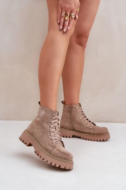 Botki Model Nariri 9568A-2 Dark Beige 