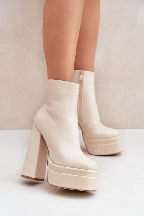 Botki Model Selahra JA-26 Light Beige Botki Model Selahra JA-26 Light Beige