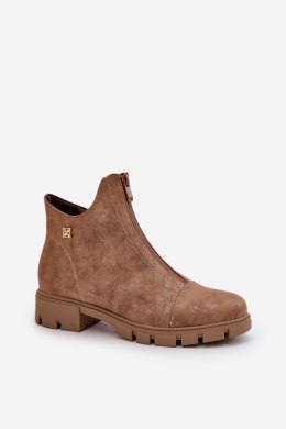 Botki Model Verietta RMR23123-11 Brown/Gold Zamsz 