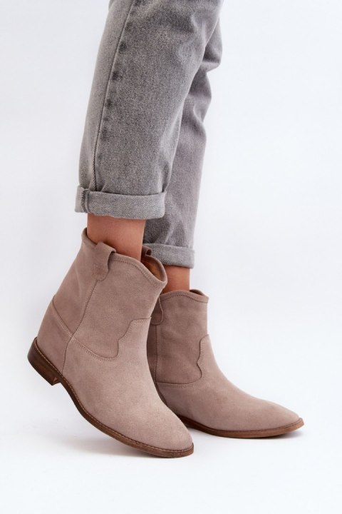 Botki Model Zazoo 2326/024 Beige Zamsz Botki Model Zazoo 2326/024 Beige Zamsz