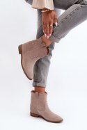 Botki Model Zazoo 2326/024 Beige Zamsz 
