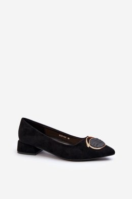 Czółenka Model S.Barski KV27-037 Black Zamsz 