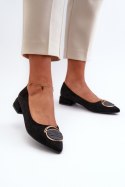 Czółenka Model S.Barski KV27-037 Black Zamsz 