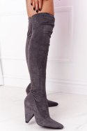 Kozaki Model Lu Boo XW37356 Grey Zamsz 