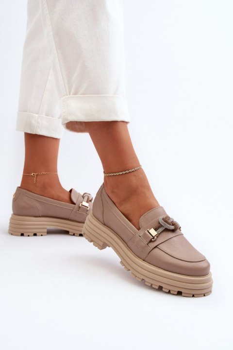 Mokasyny Model Laura Messi 2780/252 Dark Beige Mokasyny Model Laura Messi 2780/252 Dark Beige