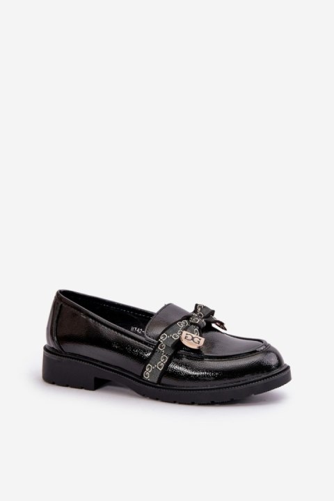 Mokasyny Model S.Barski HY42-331A Black Lakier Mokasyny Model S.Barski HY42-331A Black Lakier