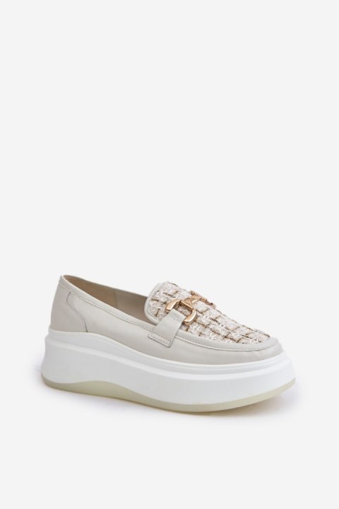 Mokasyny Model Vinceza 89105 Light Beige Mokasyny Model Vinceza 89105 Light Beige