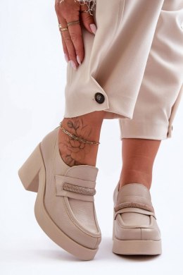 Półbuty Model Gelanor 20157 Beige Skóra 