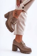 Półbuty Model Harmell 20097 Dark Beige Skóra 
