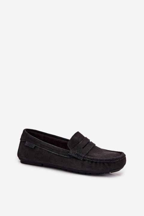 Zamszowe Mokasyny Damskie Big Star RR274948 Czarne Zamszowe Mokasyny Damskie Big Star RR274948 Czarne