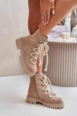 Botki Model Caellita NS539P Light Beige 