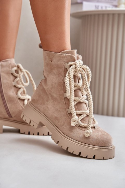 Botki Model Caellita NS539P Light Beige Botki Model Caellita NS539P Light Beige