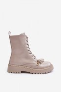 Botki Model DA MR870-67 Light Grey Lakier 