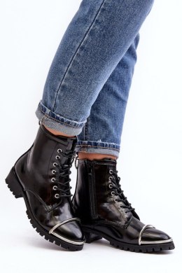 Botki Model Lu Boo XW37343 Black Skóra 