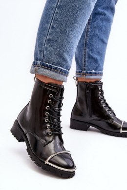 Botki Model Lu Boo XW37343 Black Skóra 