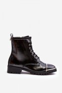Botki Model Lu Boo XW37343 Black Skóra 