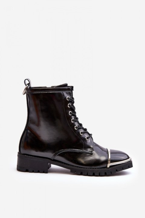 Botki Model Lu Boo XW37343 Black Skóra Botki Model Lu Boo XW37343 Black Skóra