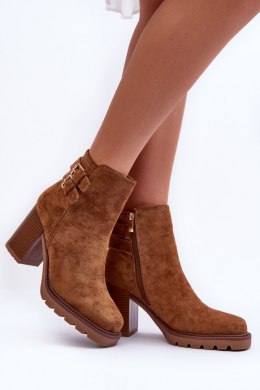 Botki Model Makeline H8-526 Brown Zamsz 