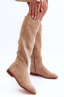 Kozaki Model Eelin MV318 Beige Zamsz 