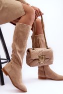 Kozaki Model Eelin MV318 Beige Zamsz 