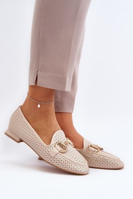 Mokasyny Model Iluvana FF-33 Beige 