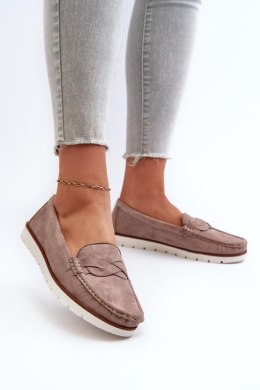 Mokasyny Model Nestalia 834280 Dark Beige 