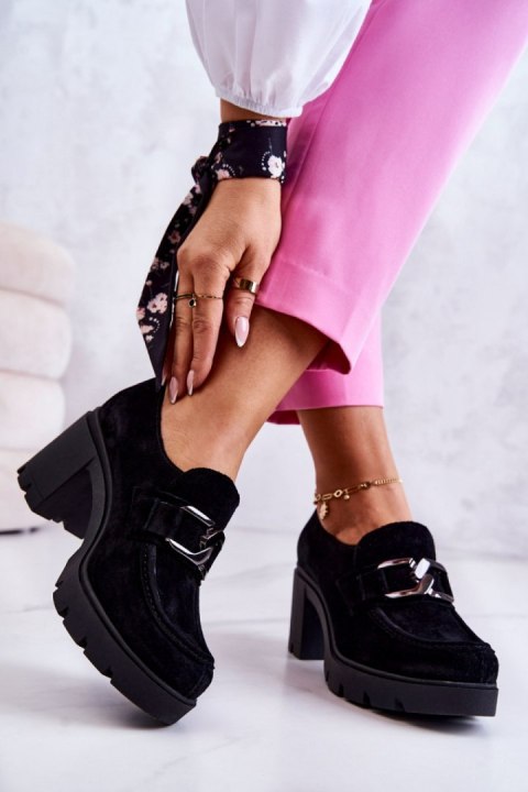 Półbuty Model Harmell 20097 Black Zamsz 
