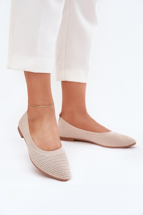 Baleriny damskie Model Sarina ZA43P Beige Baleriny damskie Model Sarina ZA43P Beige