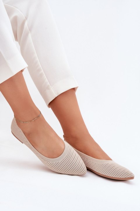 Baleriny damskie Model Sarina ZA43P Beige Baleriny damskie Model Sarina ZA43P Beige