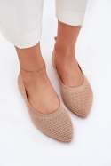 Baleriny damskie Model Sarina ZA43P Dark Beige