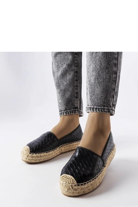 Czarne espadryle zdobione tłoczeniem Geoffrey - Solea Czarne espadryle zdobione tłoczeniem Geoffrey - Solea