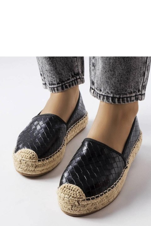 Czarne espadryle zdobione tłoczeniem Geoffrey - Solea Czarne espadryle zdobione tłoczeniem Geoffrey - Solea