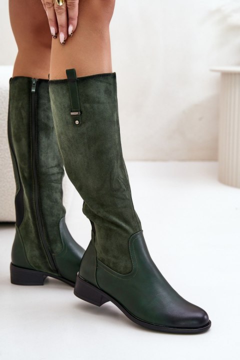 Kozaki damskie Model Ivasira ASA198-22 Green Kozaki damskie Model Ivasira ASA198-22 Green